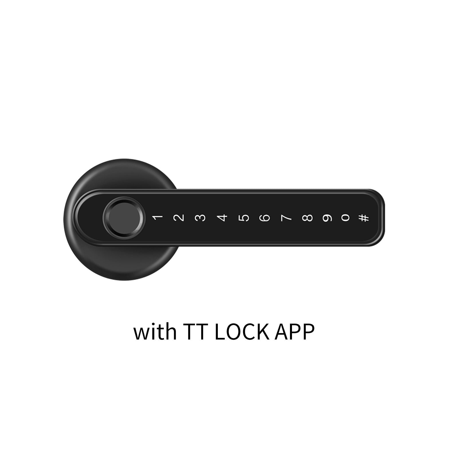 Single Row Electronic Password Indoor Fingerprint Lock House dealsniper-net Black APP