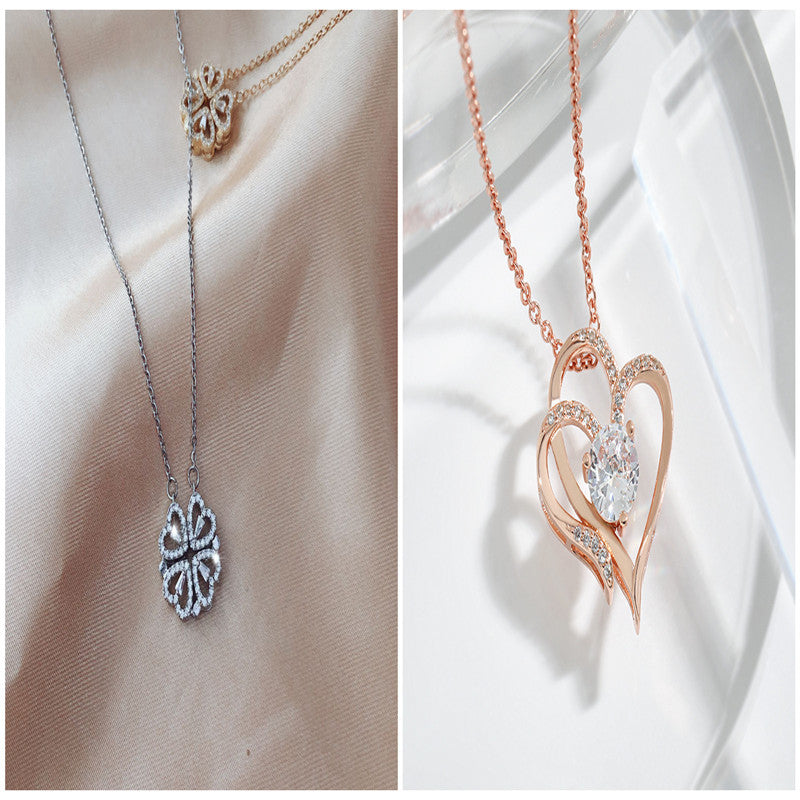 Explosive Style Detachable Deformed Four-leaf Clover Necklace