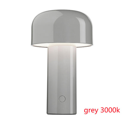 Designer Mushroom Table Lamp Night Light Portable Cordless Home Decor dealsniper-net Grey 3000k Touch three tone light USB