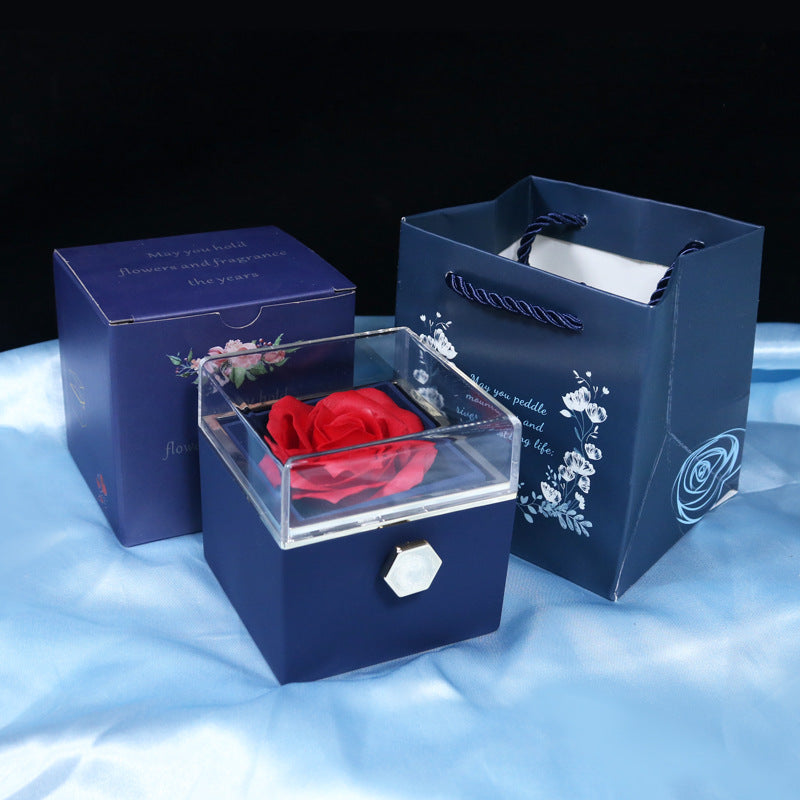 Rotating Soap Flower Rose Gift Box Creative Rotating Rose Jewelry