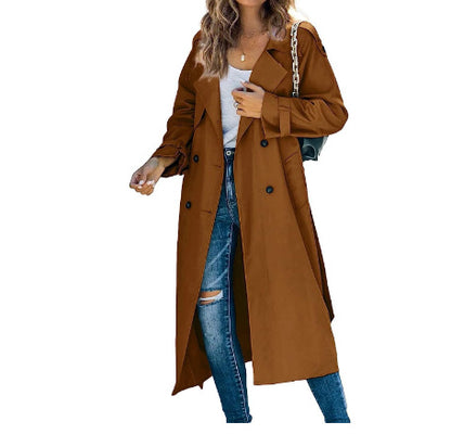 Women's Fashion Casual Solid Color Windbreaker Jacket Women dealsniper-net Brown 2XL