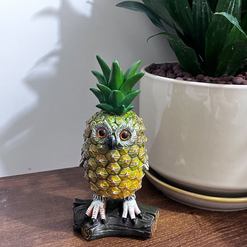 Garden Variation Pineapple Owl Resin Craft Ornament Garden dealsniper-net