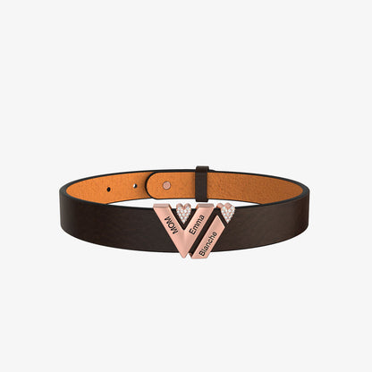 New Leather DIY Lettering Bracelet Drill Buckle Jewelry Gym From House 2small beads Rose Gold