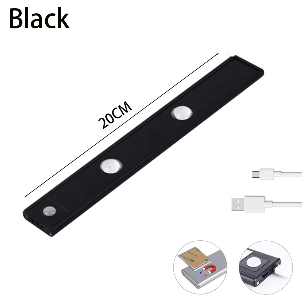 USB LED Night Light Motion Sensor Wireless Thin LED Home DealSniper.net Black 20cm 1PC