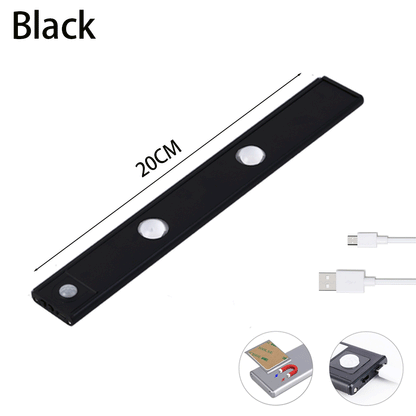 USB LED Night Light Motion Sensor Wireless Thin LED Home DealSniper.net Black 20cm 1PC