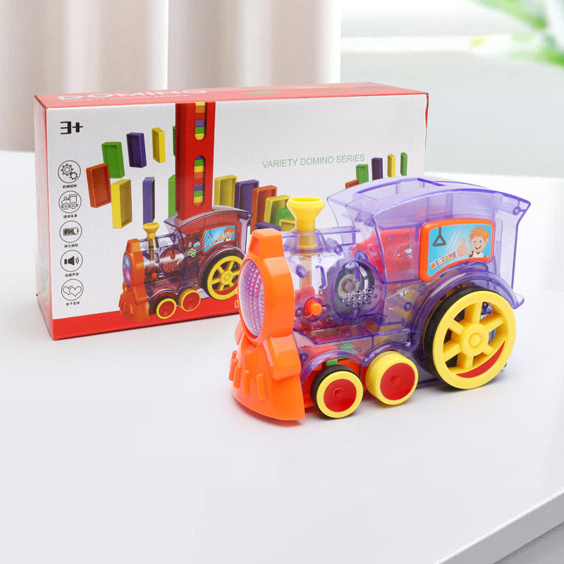 Domino Train Toys Baby Toys Car Puzzle Automatic Release Kids dealsniper-net Purple 180pcs