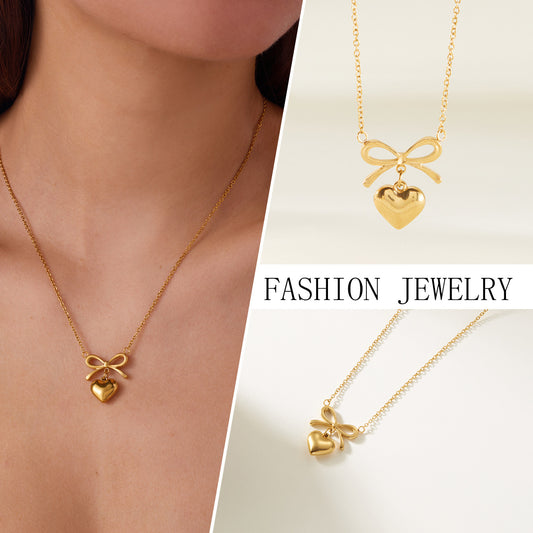Stainless Steel New Fashion Fine Waterproof Jewelry Love Heart Jewelry dealsniper-net