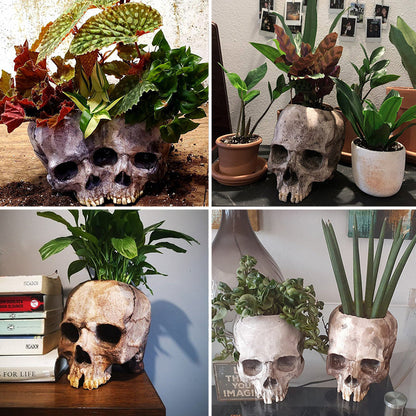 Halloween Skull Resin Flower Pot Outdoor Study