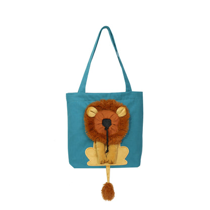 Soft Pet Carriers Lion Design Portable Breathable Bag Pets Gym From House Lagoon Blue L
