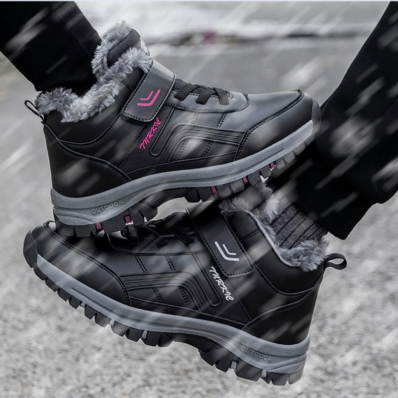 Winter Boots Women Men Warm Plush Velcro Snow Boots Climbing Hiking Shoes Women DealSniper.net