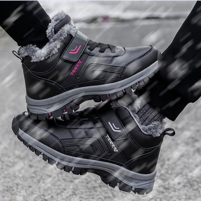 Winter Boots Women Men Warm Plush Velcro Snow Boots Climbing Hiking Shoes Women DealSniper.net