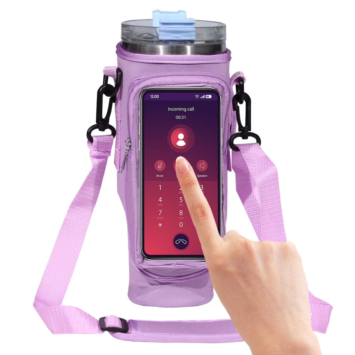 Cup Cover Transparent Touch Screen Neoprene kitchen Kitchen Gym From House Purple Rubber Buckle