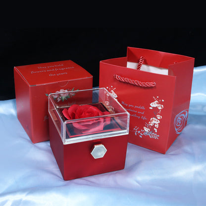 Rotating Soap Flower Rose Gift Box Creative Rotating Rose Jewelry