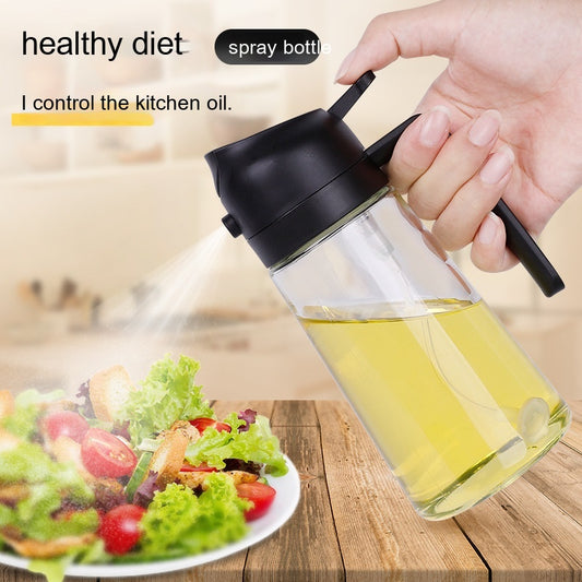New Two-in-one Glass Oil Pot Kitchen Soy Sauce Bottle Atomization Bottle Kitchen Gym From House