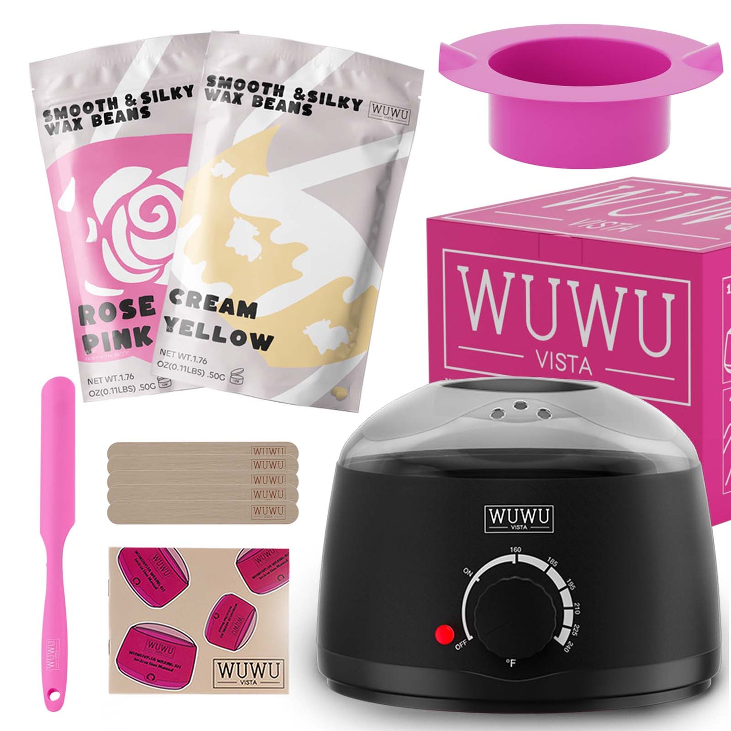 Waxing Kit 11 Items WUWUVISTA Hair Removal Wax Kit Wax Beauty dealsniper-net EU Plug Black