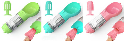 Pet Water Bottle Feeder Bowl Garbage Bag Storage Pets Gym From House Green blue pink 300ml