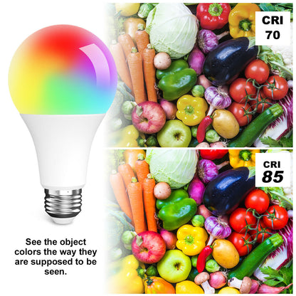 LED Light Bulb 15W RGB Smart Wireless Remote Dimmable Lamp Color Changing Smart WiFi LED Light Bulb Multi-Color For Alexa Home dealsniper-net