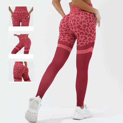 Leopard Print Fitness Pants For Women High Waist Butt Lifting Women Gym From House