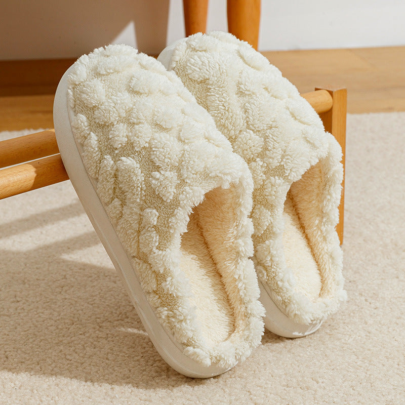 Home Fuzzy Slipper Unisex Cartoon Winter Plush Slipper Women DealSniper.net Beige 36to37