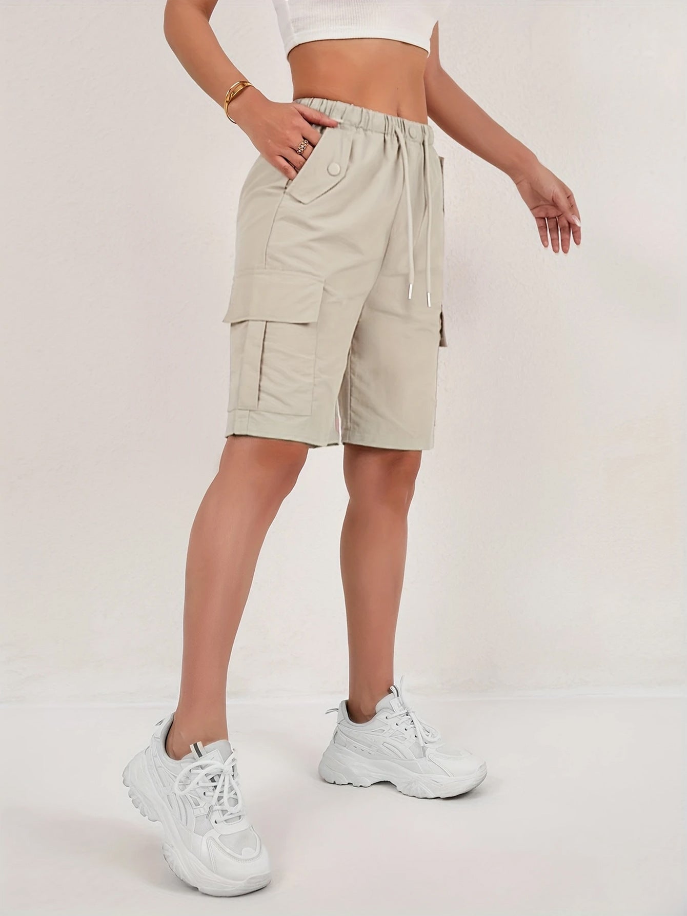 Summer New High-Waisted Cargo Shorts For Women Loose Casual Women Gym From House