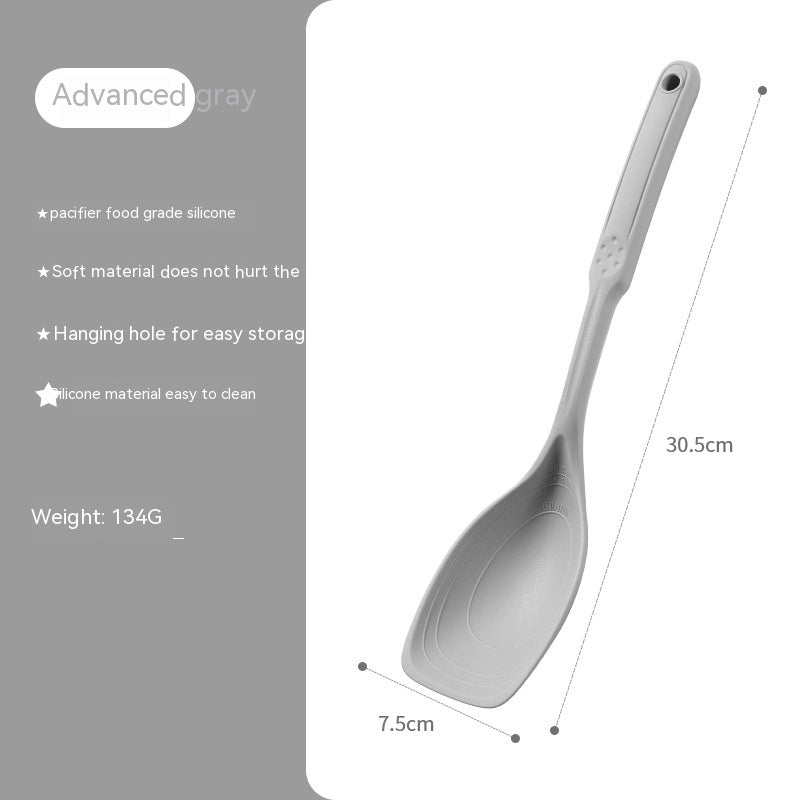 Household Multifunctional Spatula Edible Silicon Kitchen dealsniper-net Ladel High Grade Gray