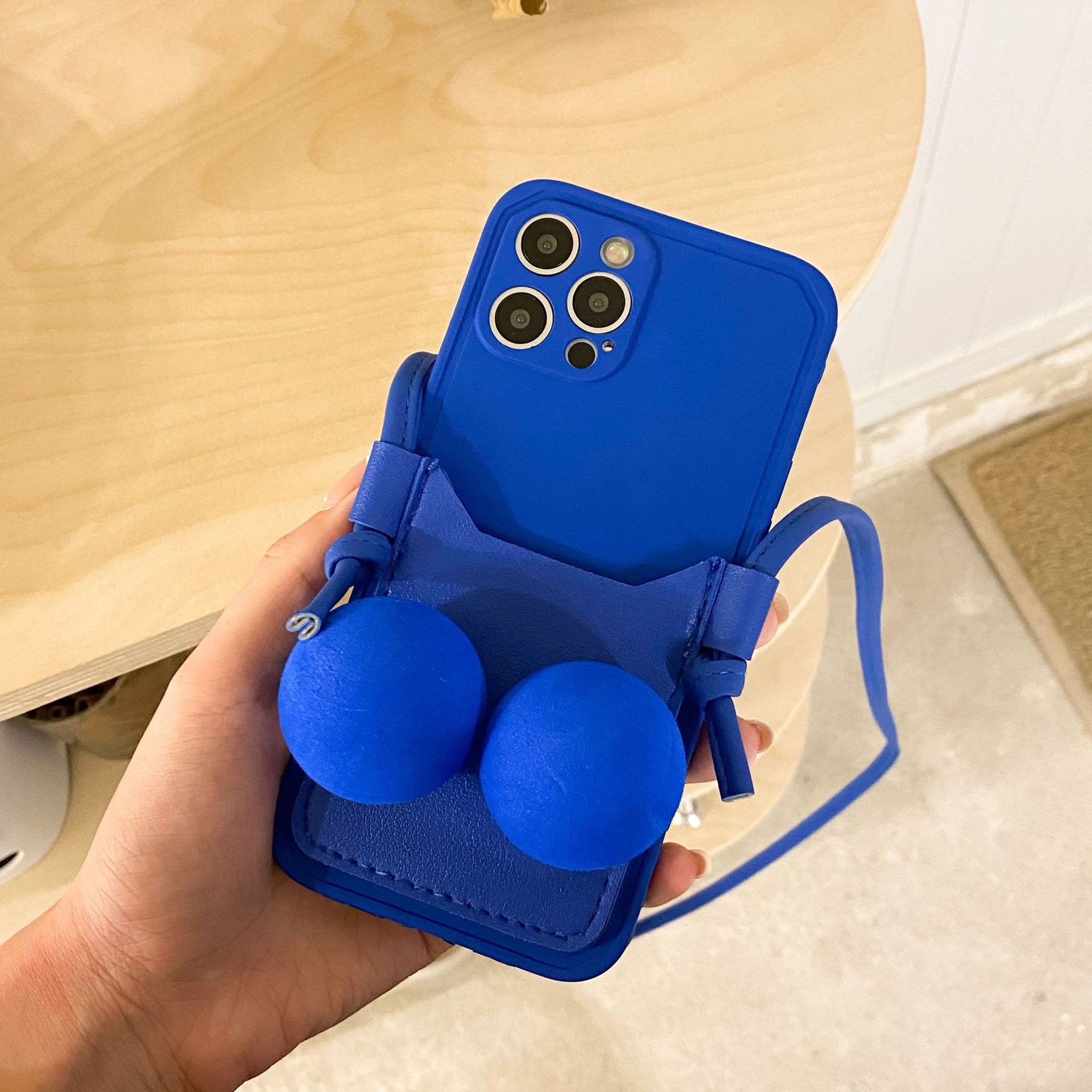 Blue Decompression Soft Ball Applicable Card Bag Mobile Phone Case Women dealsniper-net Blue IPhone 12