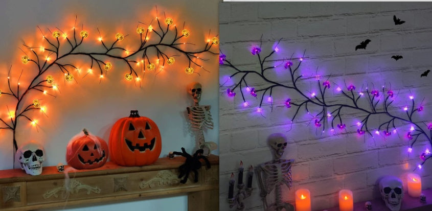Halloween LED Willow Vine String Light Cool Cartoon Home Decor Gym From House Set