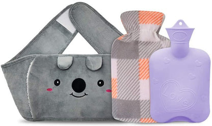 Winter Water Bottle Belt Large Hand Warmer Cute Animal Hot Water Health Gym From House Purple bag