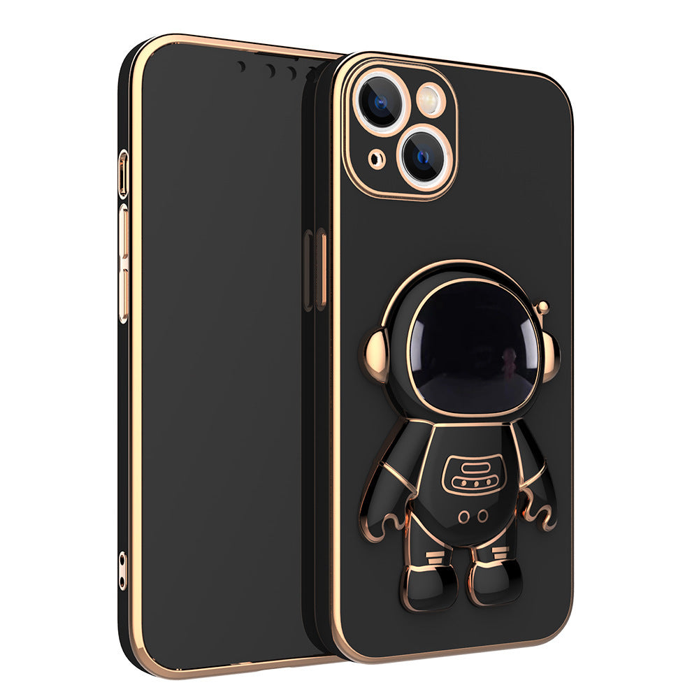 3D Astronaut Phone Case Anti-Drop Electroplating Bracket Phones dealsniper-net Black Iphone12Mini