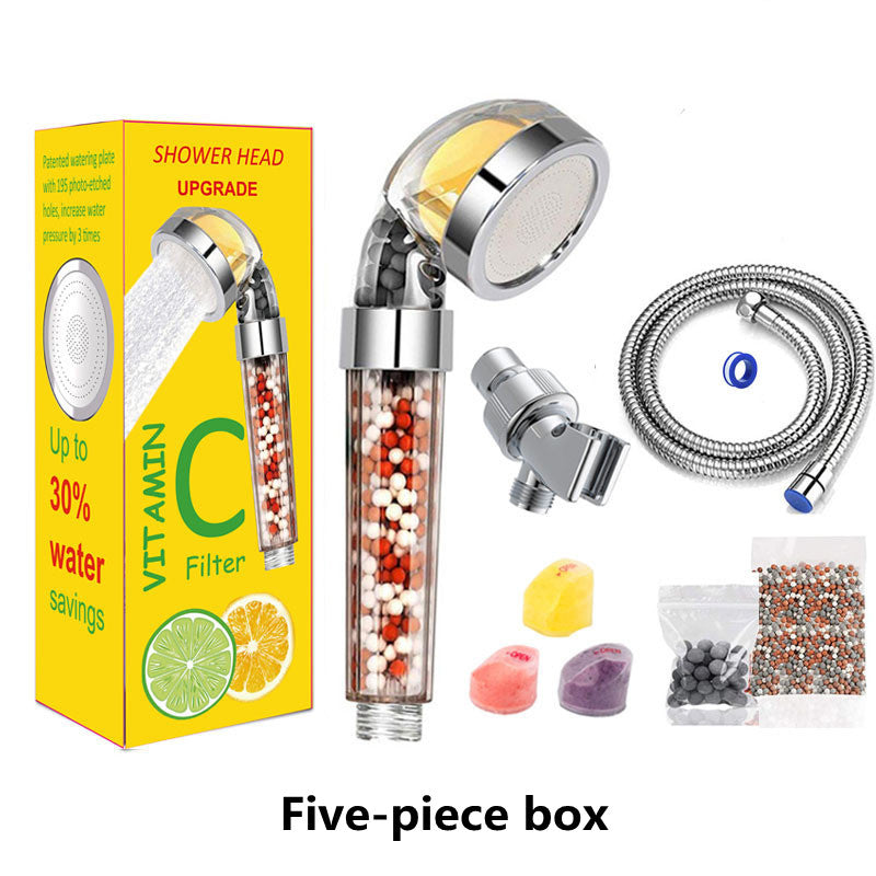 Bathroom Aroma Shower Head Vitamin C Lemon Scent Anion Shower Head Ai Recorder Gym From House Five piece box
