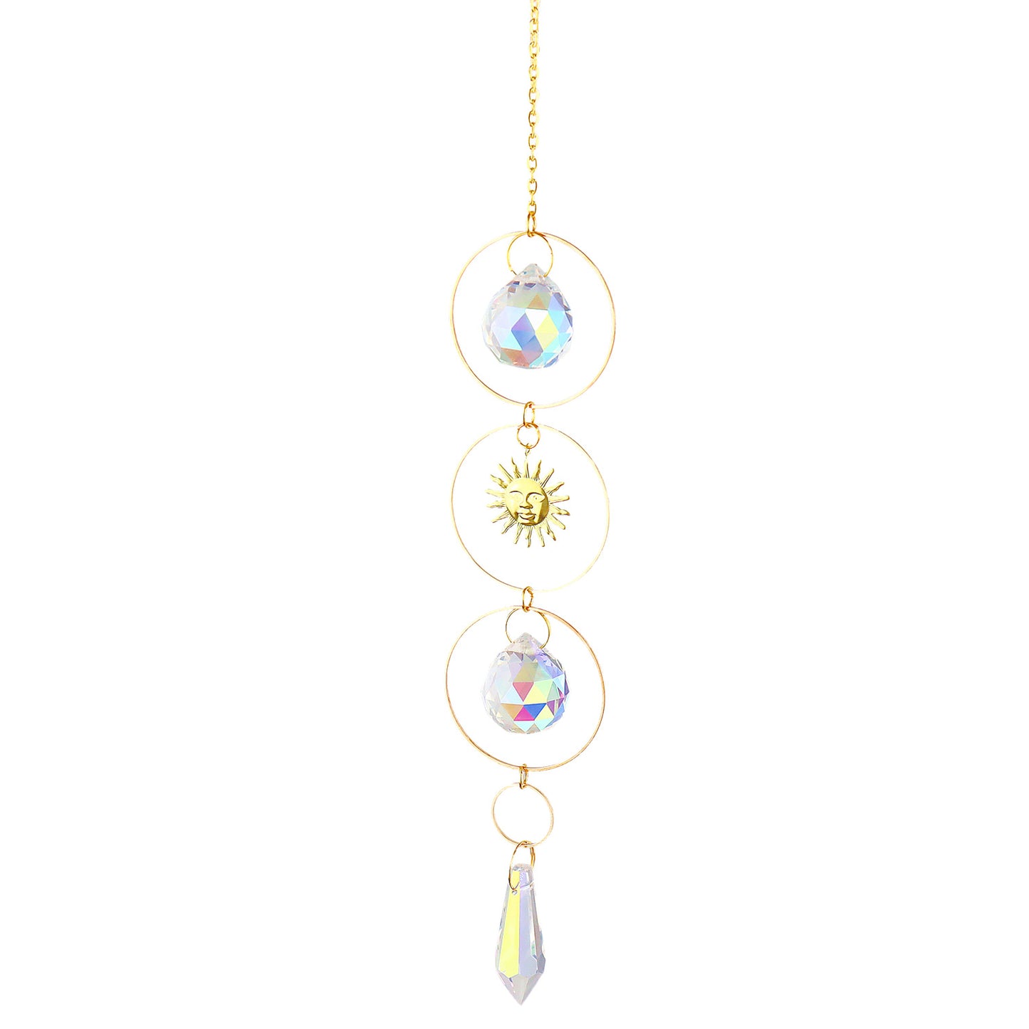 Crystal Sun Catcher Moon Star Wind Chime Pendant Deals DealSniper.net 2 Style