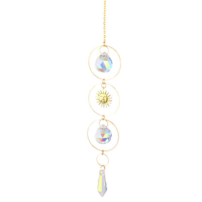 Crystal Sun Catcher Moon Star Wind Chime Pendant Deals DealSniper.net 2 Style