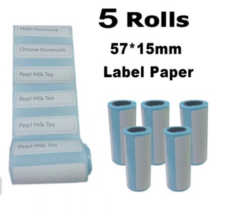 Mini Label Thermal Printer Small Bluetooth Wireless Electronic dealsniper-net 5rolls of label paper USB