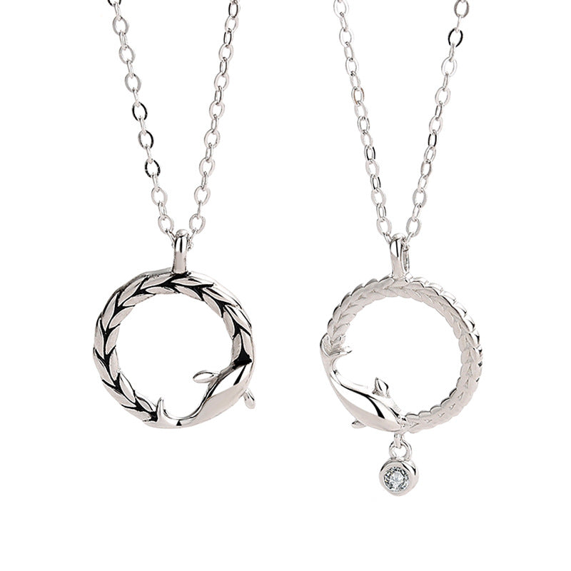S925 Sterling Silver Fish Pendant Necklace Jewelry Gym From House