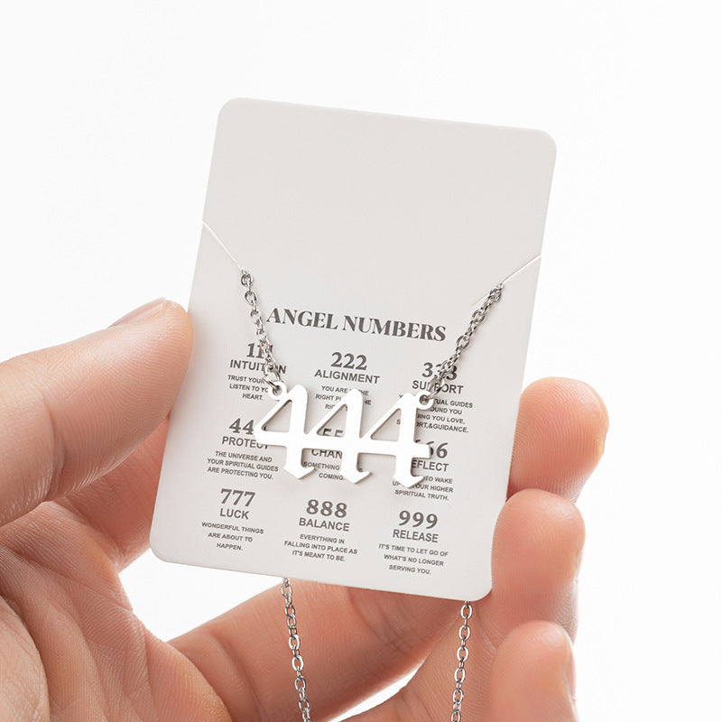 Women's New Angel Lucky Digital Pendant Necklace