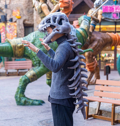 Chinese Dinosaur Garden Dinosaur Skeleton Props Holidays Gym From House Adult Style Gray