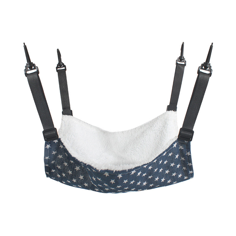 Lamb Fleece Cat Hanging Beds Pets Cage Hammock Bed Pets Gym From House 27x27cm Blue Star Autumn And Winter