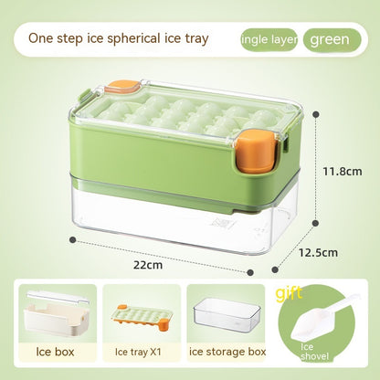 Ice Cube Mold Household Ice Hockey Storage Box Kitchen dealsniper-net Green Single Layer