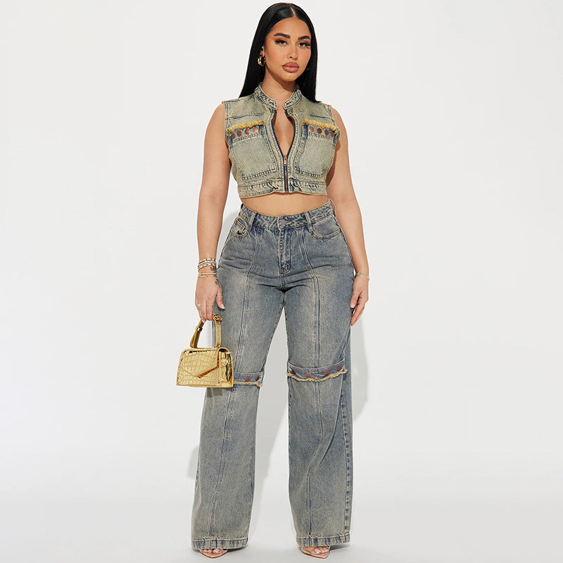 Y2k Baggy Wide Leg Jeans Women Vintage Streetwear Women dealsniper-net