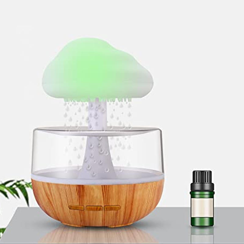 2-in-1 Desk Humidifier Rain Cloud Aromatherapy Essential Oil House dealsniper-net Wood grain