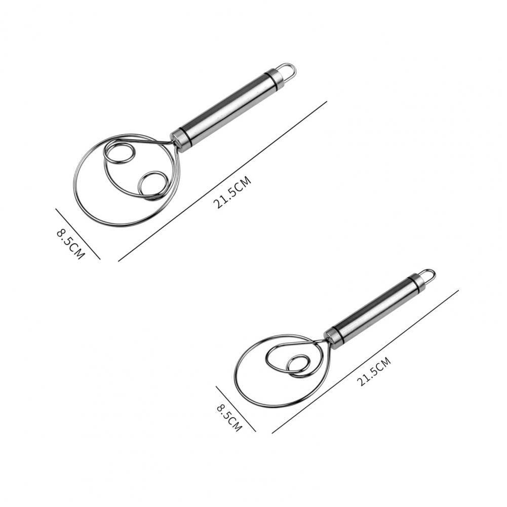 Stainless Steel Danish Flour Binocular Coil Mixer Manual Dough Mixer And Dough Tool Mixing Stick Kitchen DealSniper.net