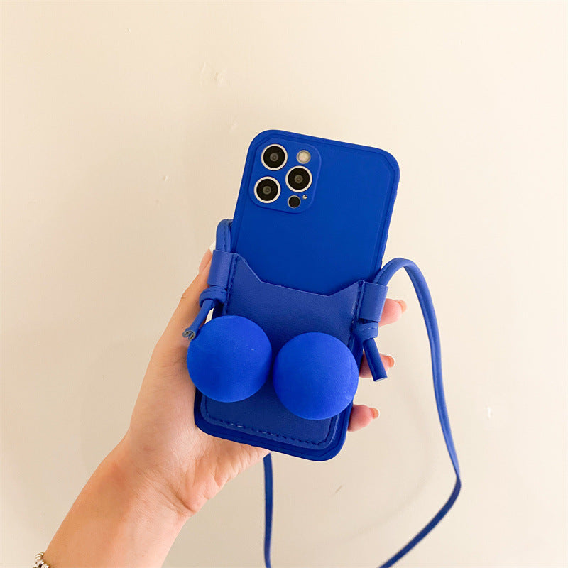 Blue Decompression Soft Ball Applicable Card Bag Mobile Phone Case Women dealsniper-net