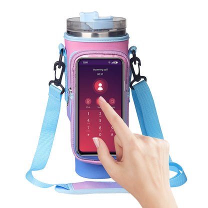 Cup Cover Transparent Touch Screen Neoprene kitchen Kitchen Gym From House Gradient Purple Rubber Buckle