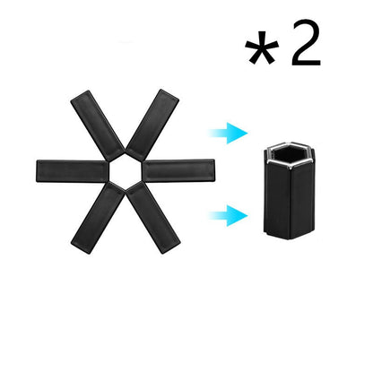 Foldable Pan Mat Sturdy Heat Resistant ABS Heat-insulated Anti-slip Deals dealsniper-net 2PC Black