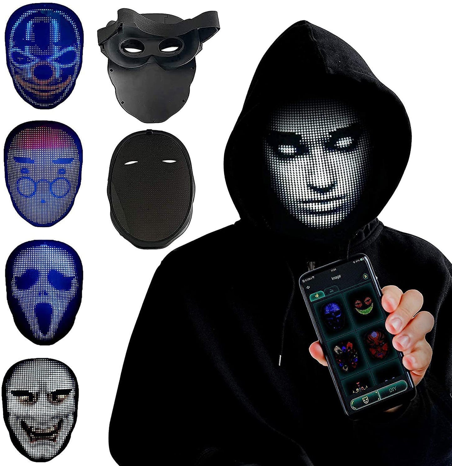 Halloween Face Masks Full Color LED Luminous Mask Holidays dealsniper-net