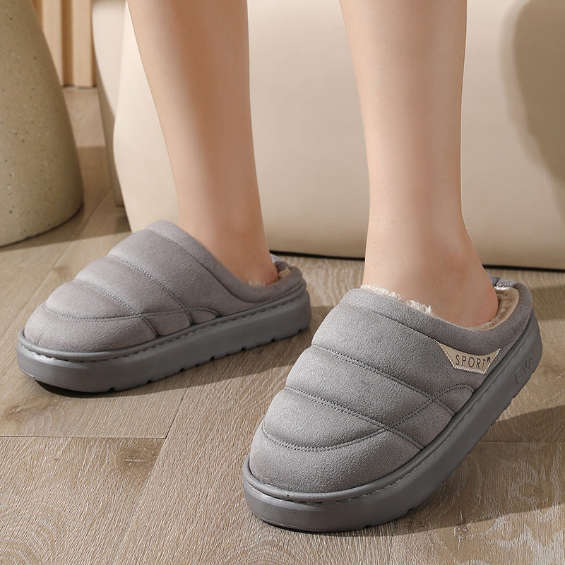 Fashion Solid Plush Slipper Winter Warm Indoor Floor Bedroom