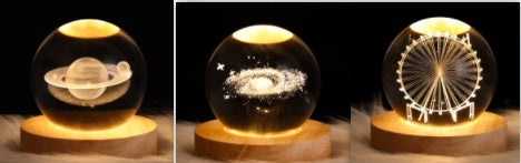 Luminous Starry Sky And Planets Moon Moon Crystal Ball Night Lamp