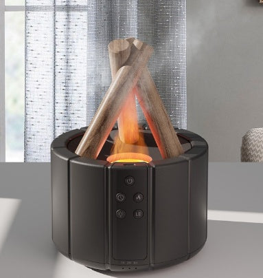 Simulated Flame Aromatherapy Machine Home Office Desktop Humidifier House DealSniper.net Black