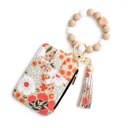 Women's Floral Print Leather Card Bag Women dealsniper-net 5 Khaki