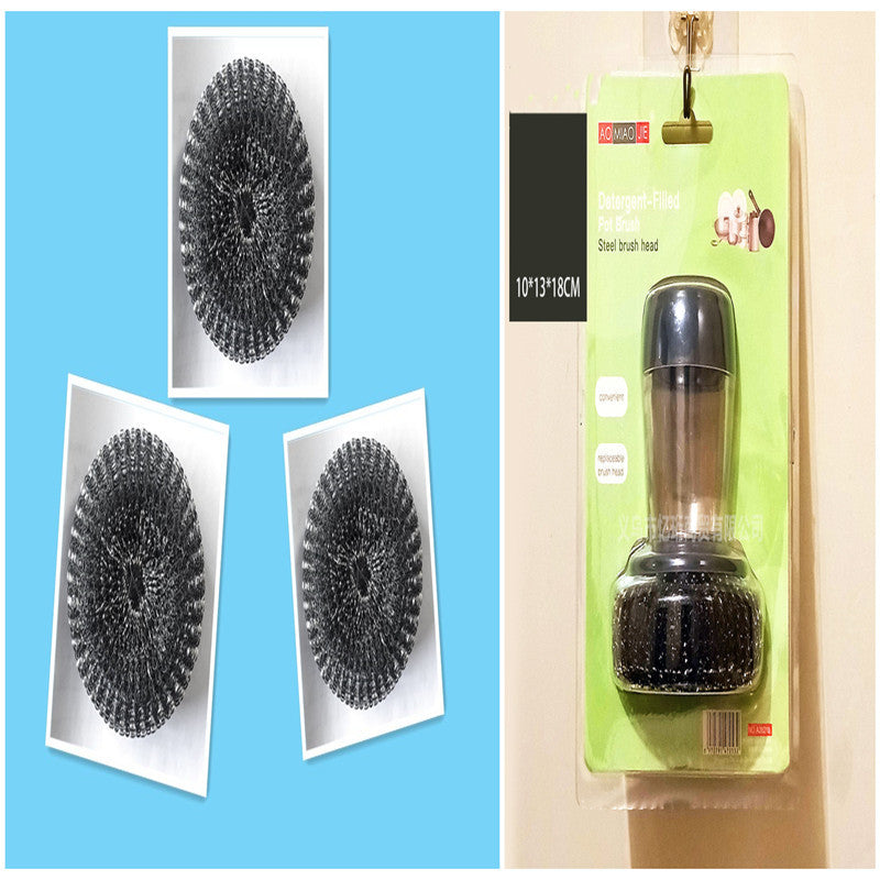 Kitchen Soap Dispensing Palm Brush Cleaner Kitchen DealSniper.net SET